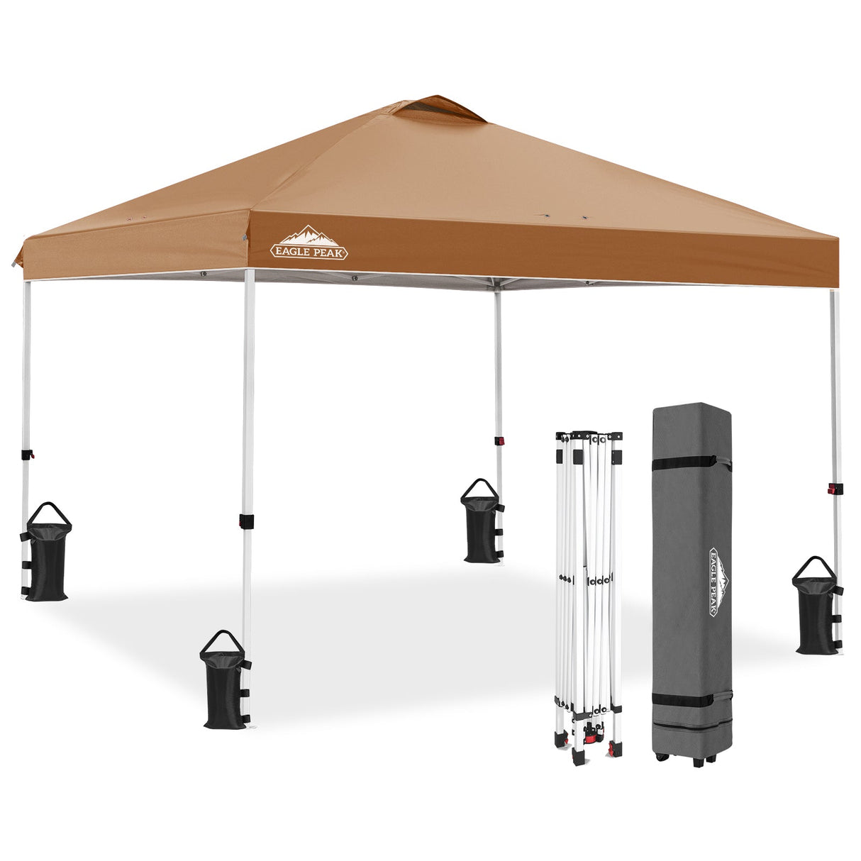 Easy Setup Straight Leg 10x10 Pop Up Canopy Tent w/ 100 sqft of Shade - Eagle Peak Custom Canopy Tent
