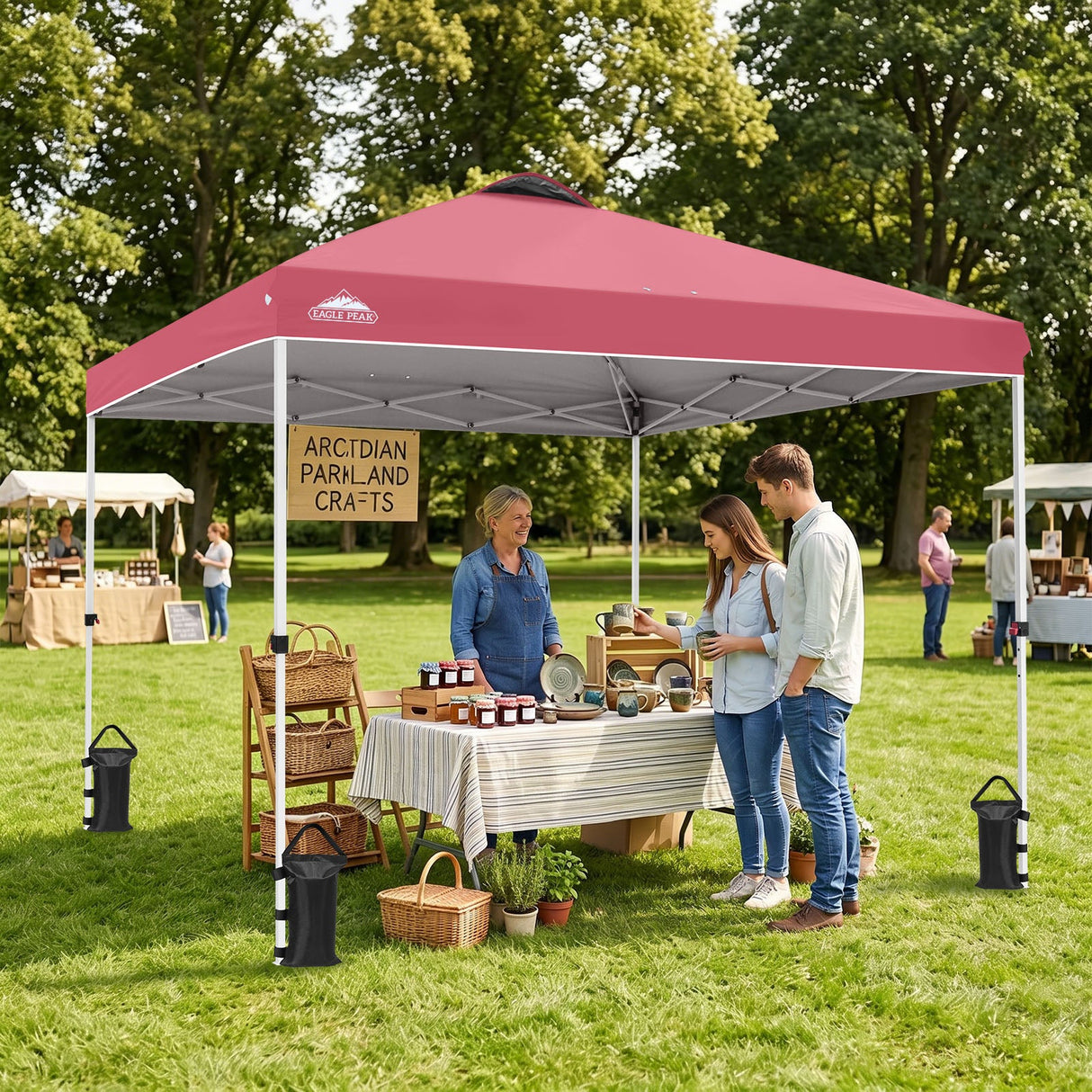 Easy Setup Straight Leg 10x10 Pop Up Canopy Tent w/ 100 sqft of Shade - Eagle Peak®