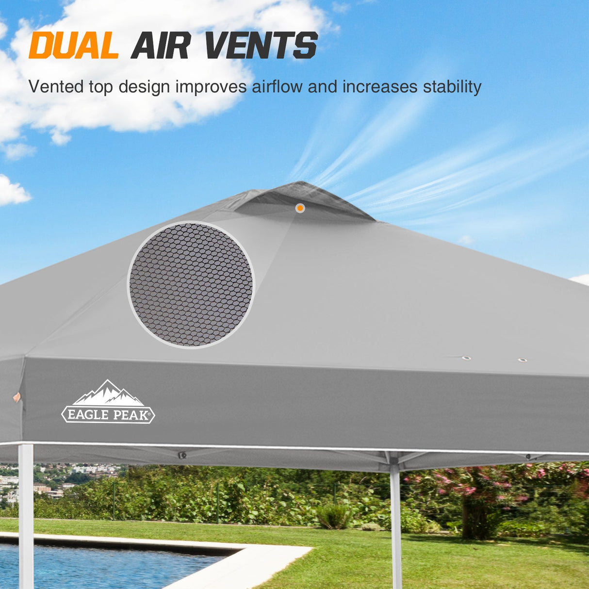 Easy Setup Straight Leg 10x10 Pop Up Canopy Tent w/ 100 sqft of Shade - Eagle Peak Custom Canopy Tent