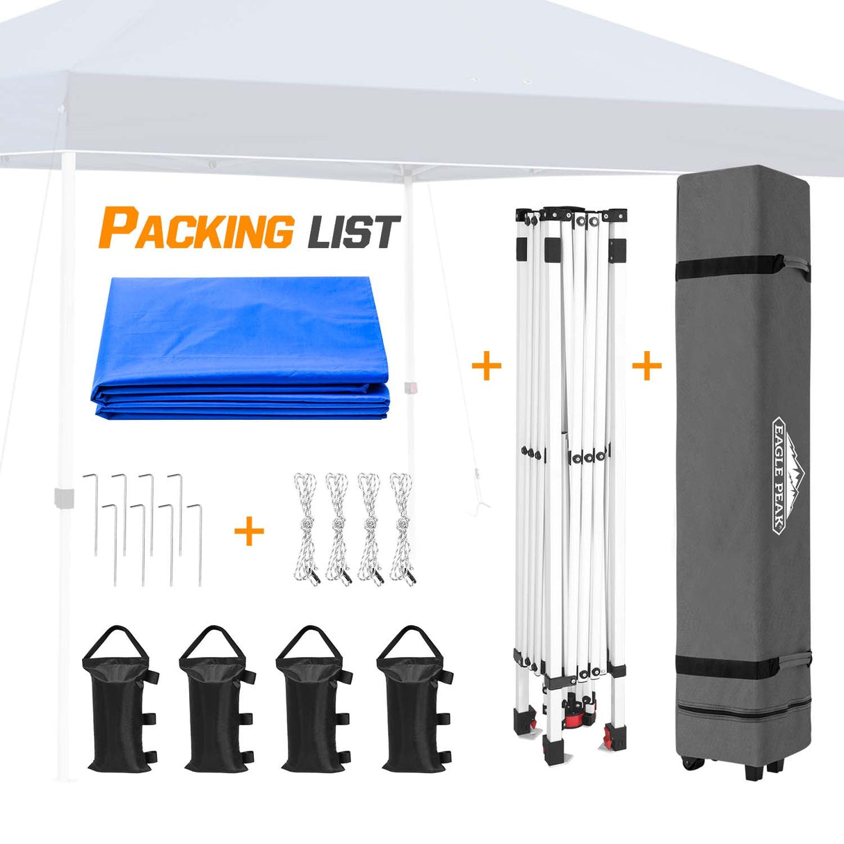 Easy Setup Straight Leg 10x10 Pop Up Canopy Tent w/ 100 sqft of Shade - Eagle Peak Custom Canopy Tent