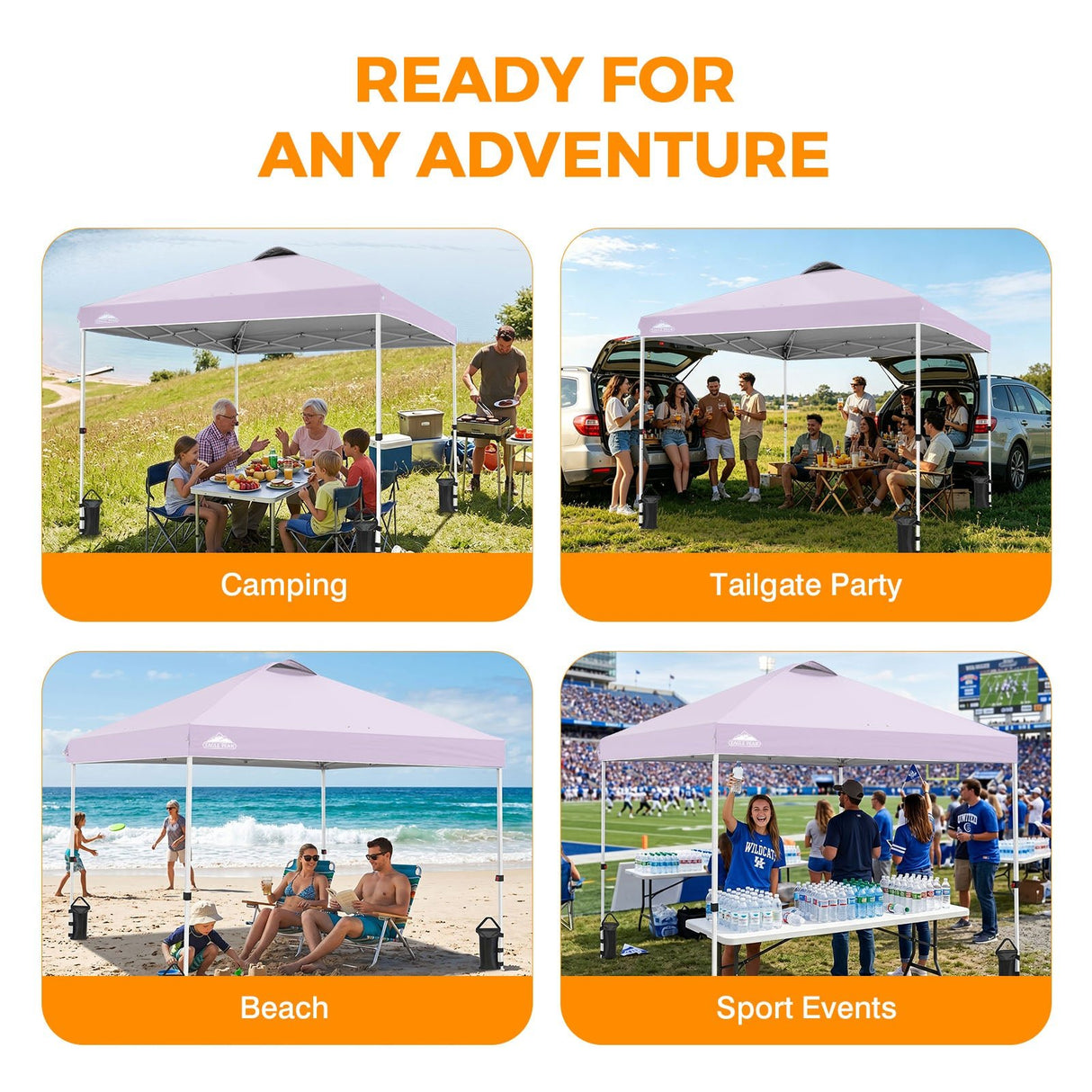 Easy Setup Straight Leg 10x10 Pop Up Canopy Tent w/ 100 sqft of Shade - Eagle Peak®
