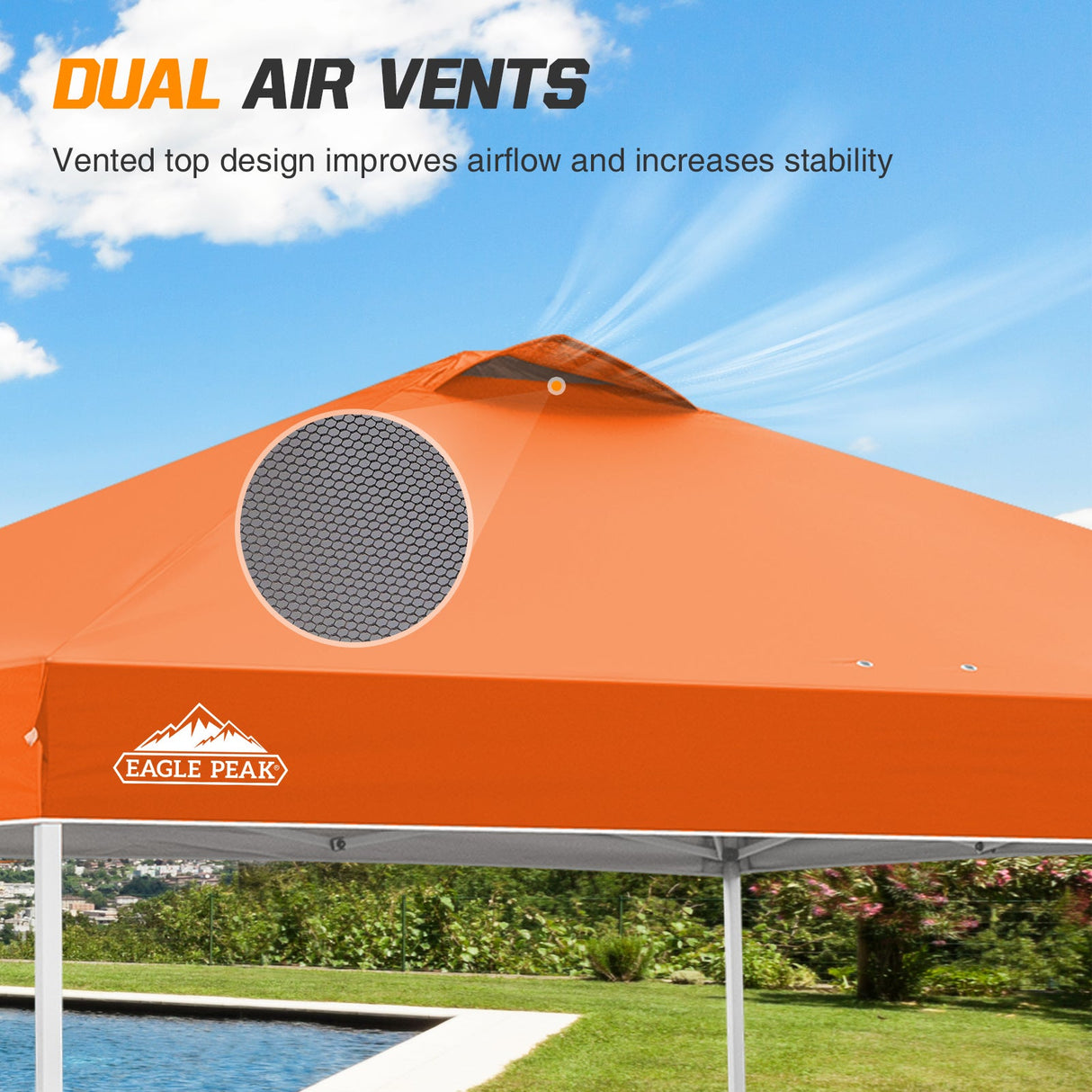 Easy Setup Straight Leg 10x10 Pop Up Canopy Tent w/ 100 sqft of Shade - Eagle Peak Custom Canopy Tent