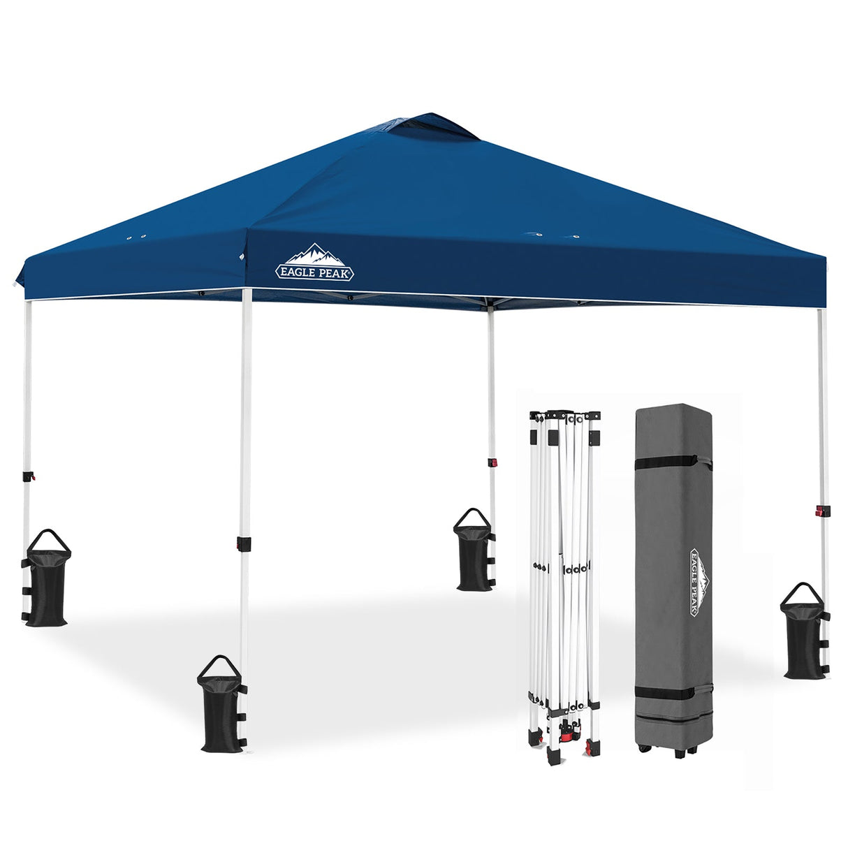 Easy Setup Straight Leg 10x10 Pop Up Canopy Tent w/ 100 sqft of Shade - Eagle Peak Custom Canopy Tent