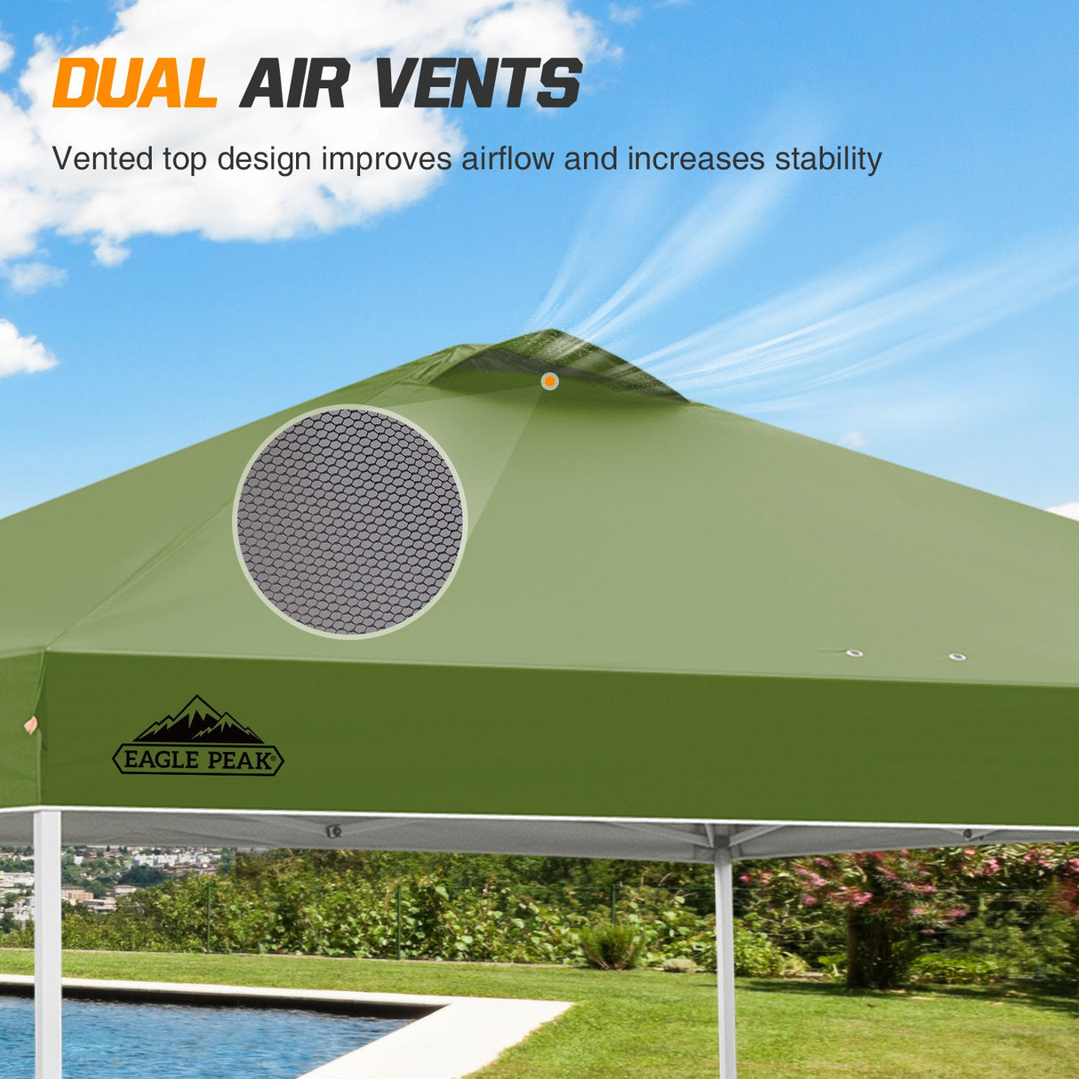 Easy Setup Straight Leg 10x10 Pop Up Canopy Tent w/ 100 sqft of Shade - Eagle Peak Custom Canopy Tent