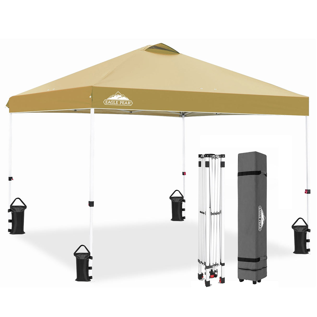 Easy Setup Straight Leg 10x10 Pop Up Canopy Tent w/ 100 sqft of Shade - Eagle Peak Custom Canopy Tent