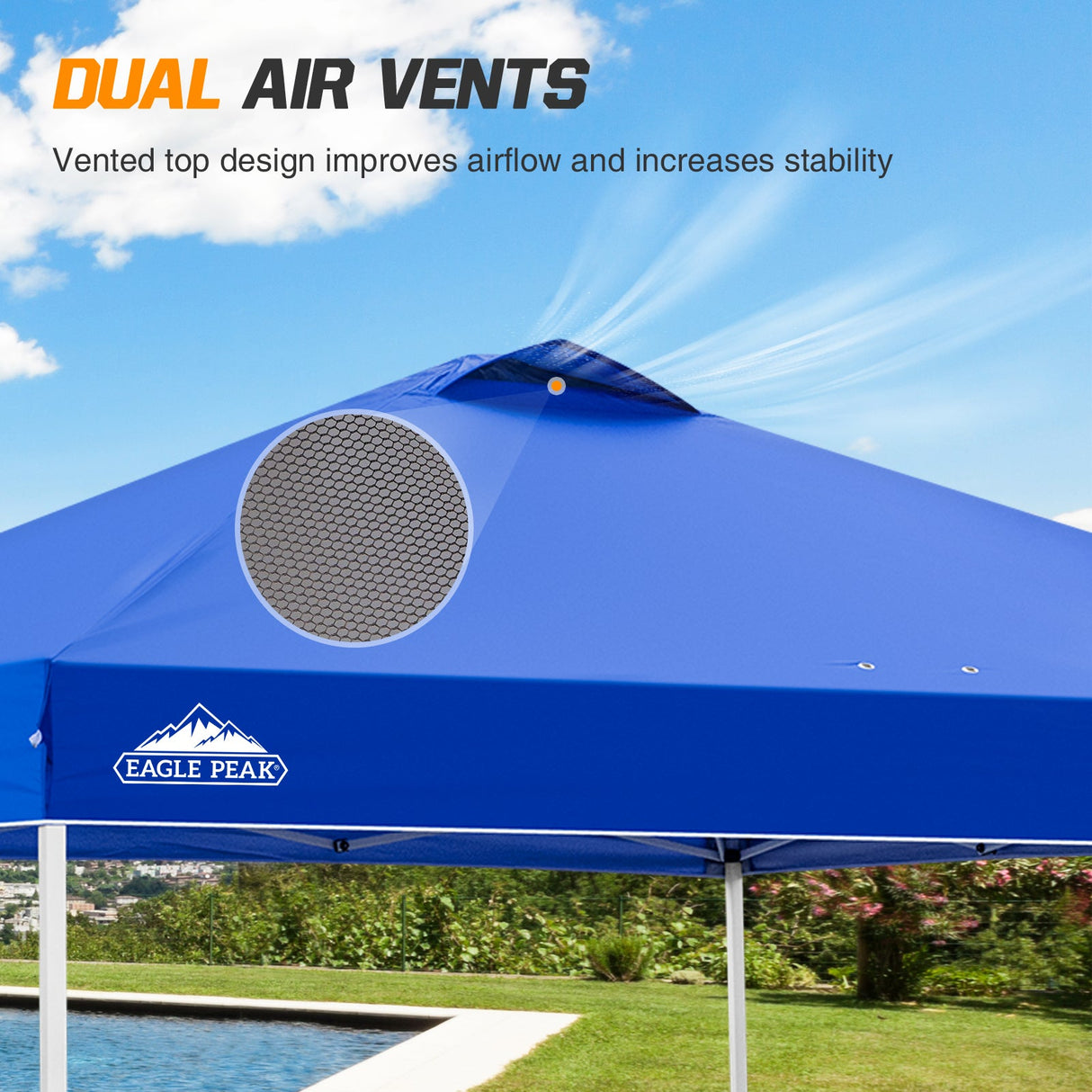 Easy Setup Straight Leg 10x10 Pop Up Canopy Tent w/ 100 sqft of Shade - Eagle Peak Custom Canopy Tent