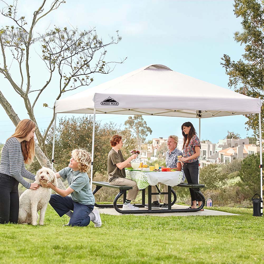 Easy Setup Straight Leg 10x10 Pop Up Canopy Tent w/ 100 sqft of Shade - Eagle Peak Custom Canopy Tent