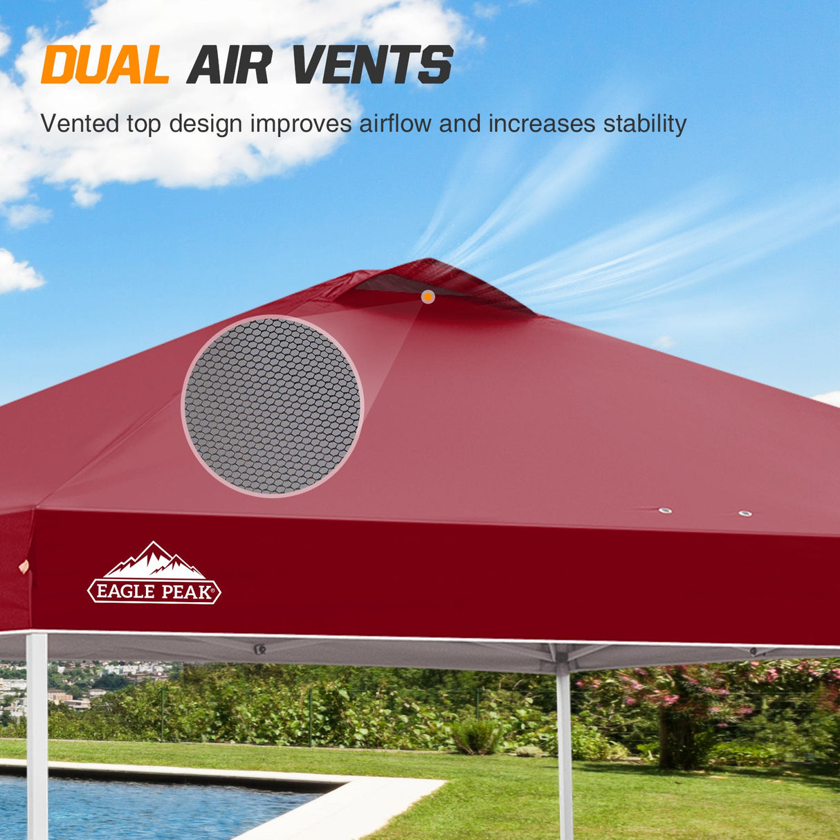 Easy Setup Straight Leg 10x10 Pop Up Canopy Tent w/ 100 sqft of Shade - Eagle Peak Custom Canopy Tent
