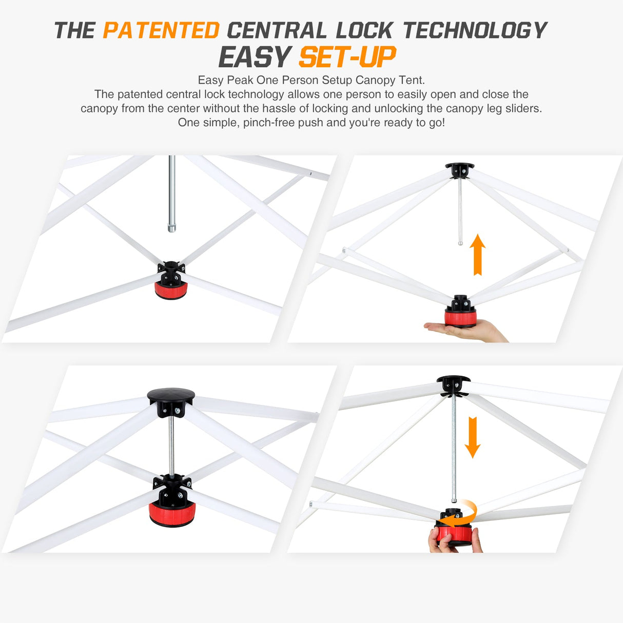 Easy Setup Straight Leg 10x10 Pop Up Canopy Tent w/ 100 sqft of Shade - Eagle Peak Custom Canopy Tent