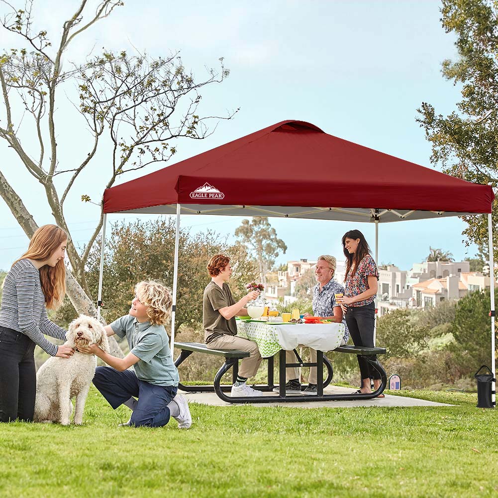 Easy Setup Straight Leg 10x10 Pop Up Canopy Tent w/ 100 sqft of Shade - Eagle Peak Custom Canopy Tent