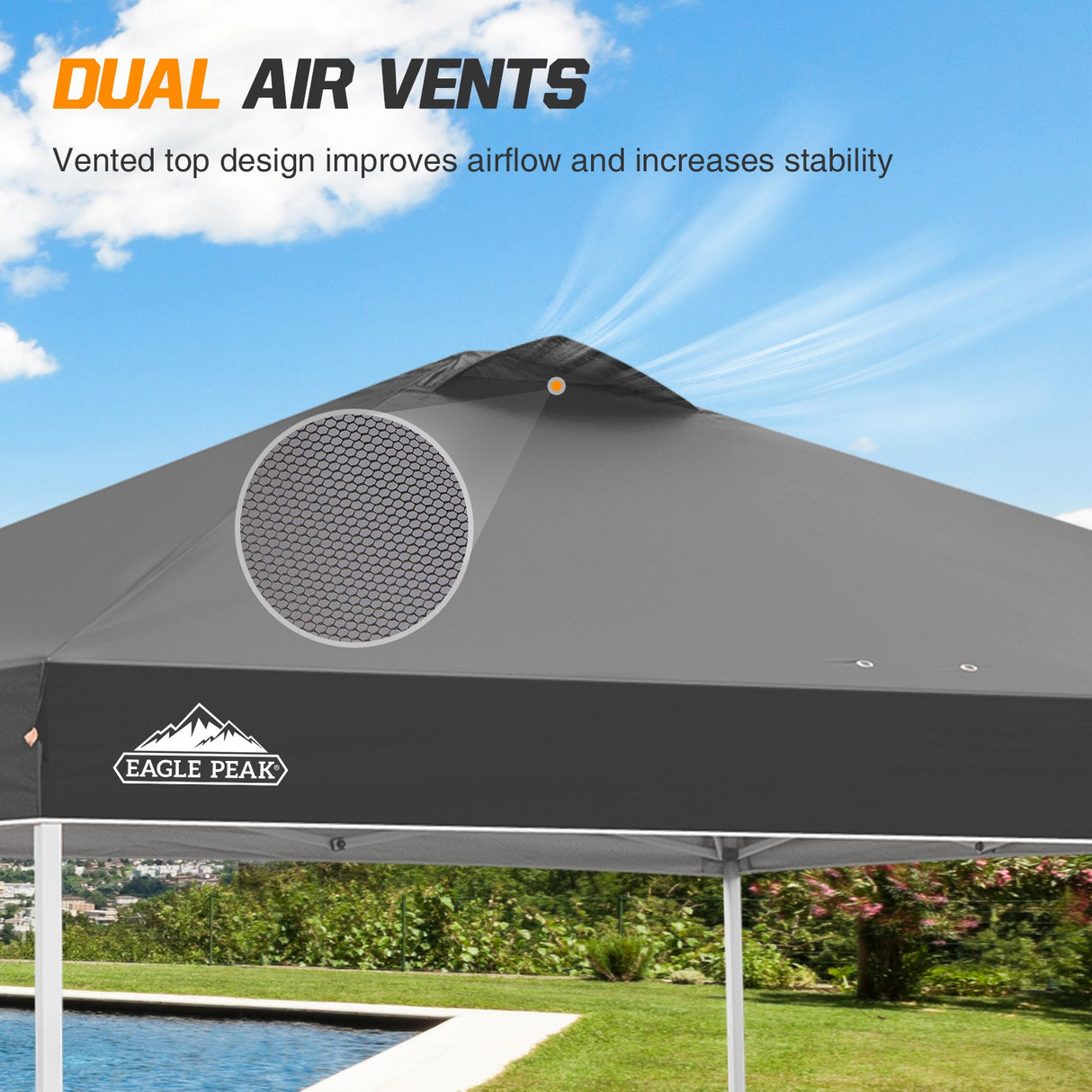 Easy Setup Straight Leg 10x10 Pop Up Canopy Tent w/ 100 sqft of Shade - Eagle Peak Custom Canopy Tent