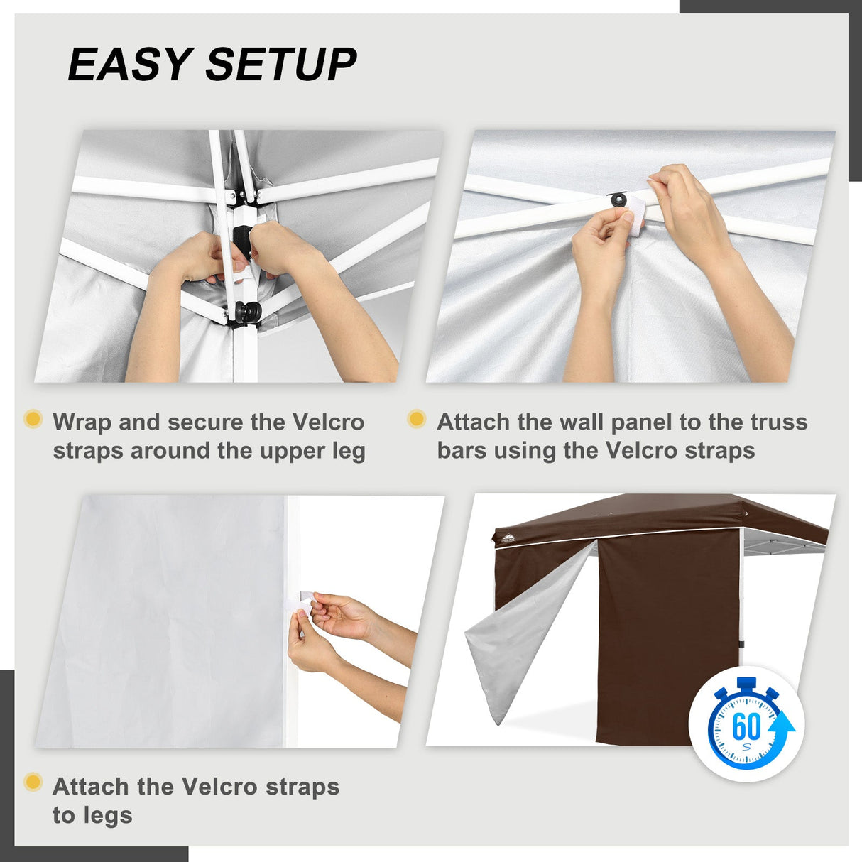 Entry Wall Panel with Zipper for 10x10 Straight Leg Canopy only, 1 Sidewall - Eagle Peak Custom Canopy Tent
