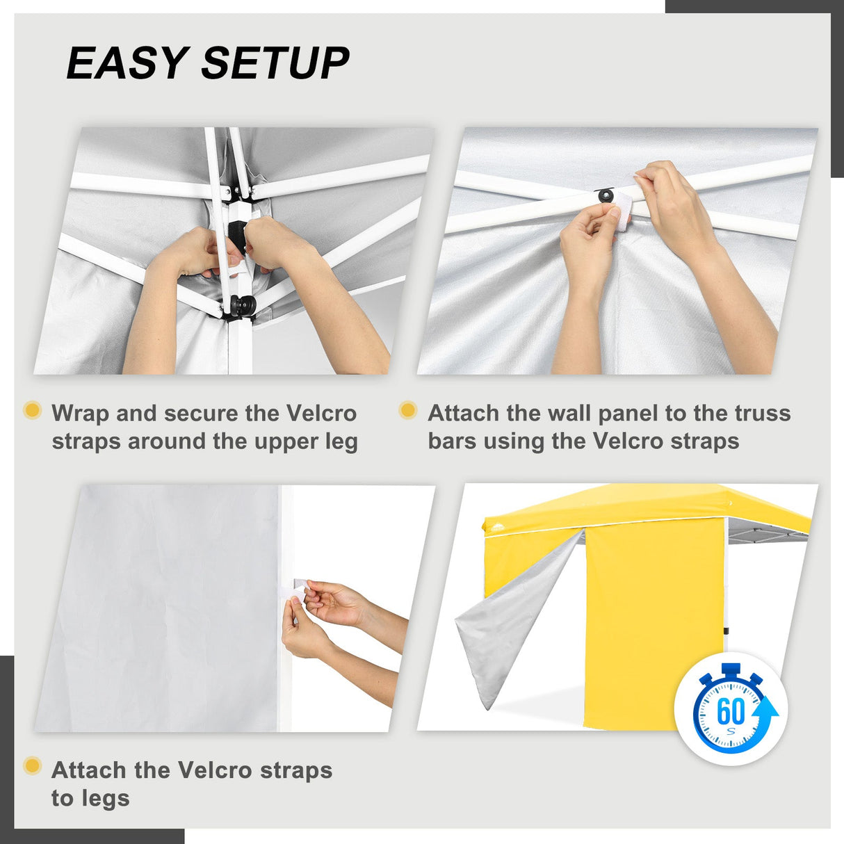 Entry Wall Panel with Zipper for 10x10 Straight Leg Canopy only, 1 Sidewall - Eagle Peak Custom Canopy Tent
