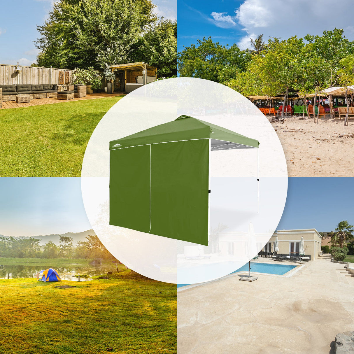 Entry Wall Panel with Zipper for 10x10 Straight Leg Canopy only, 1 Sidewall - Eagle Peak Custom Canopy Tent