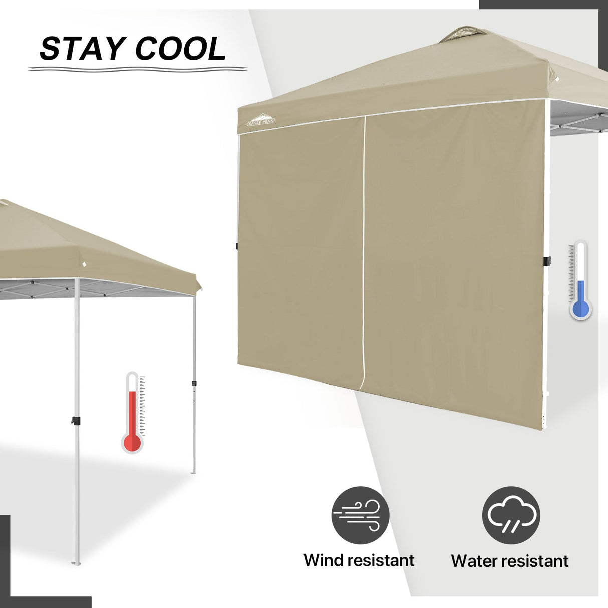 Entry Wall Panel with Zipper for 10x10 Straight Leg Canopy only, 1 Sidewall - Eagle Peak Custom Canopy Tent