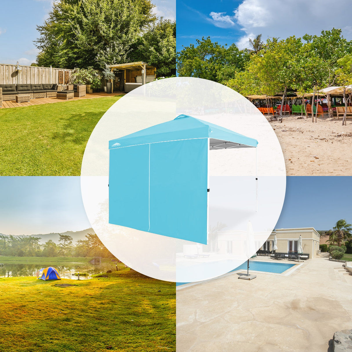 Entry Wall Panel with Zipper for 10x10 Straight Leg Canopy only, 1 Sidewall - Eagle Peak Custom Canopy Tent