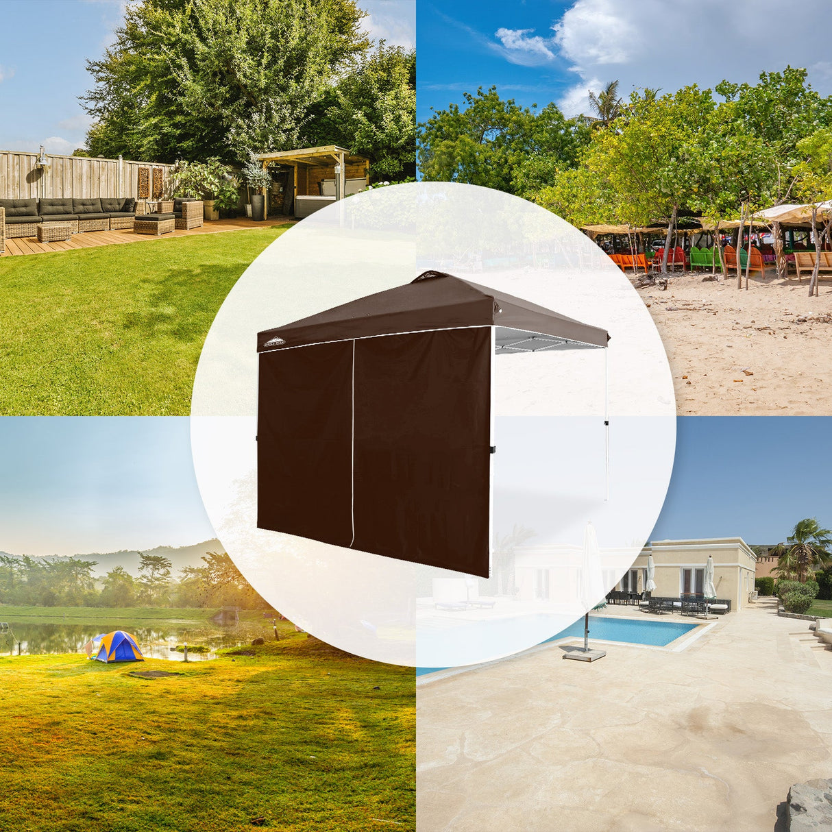 Entry Wall Panel with Zipper for 10x10 Straight Leg Canopy only, 1 Sidewall - Eagle Peak Custom Canopy Tent