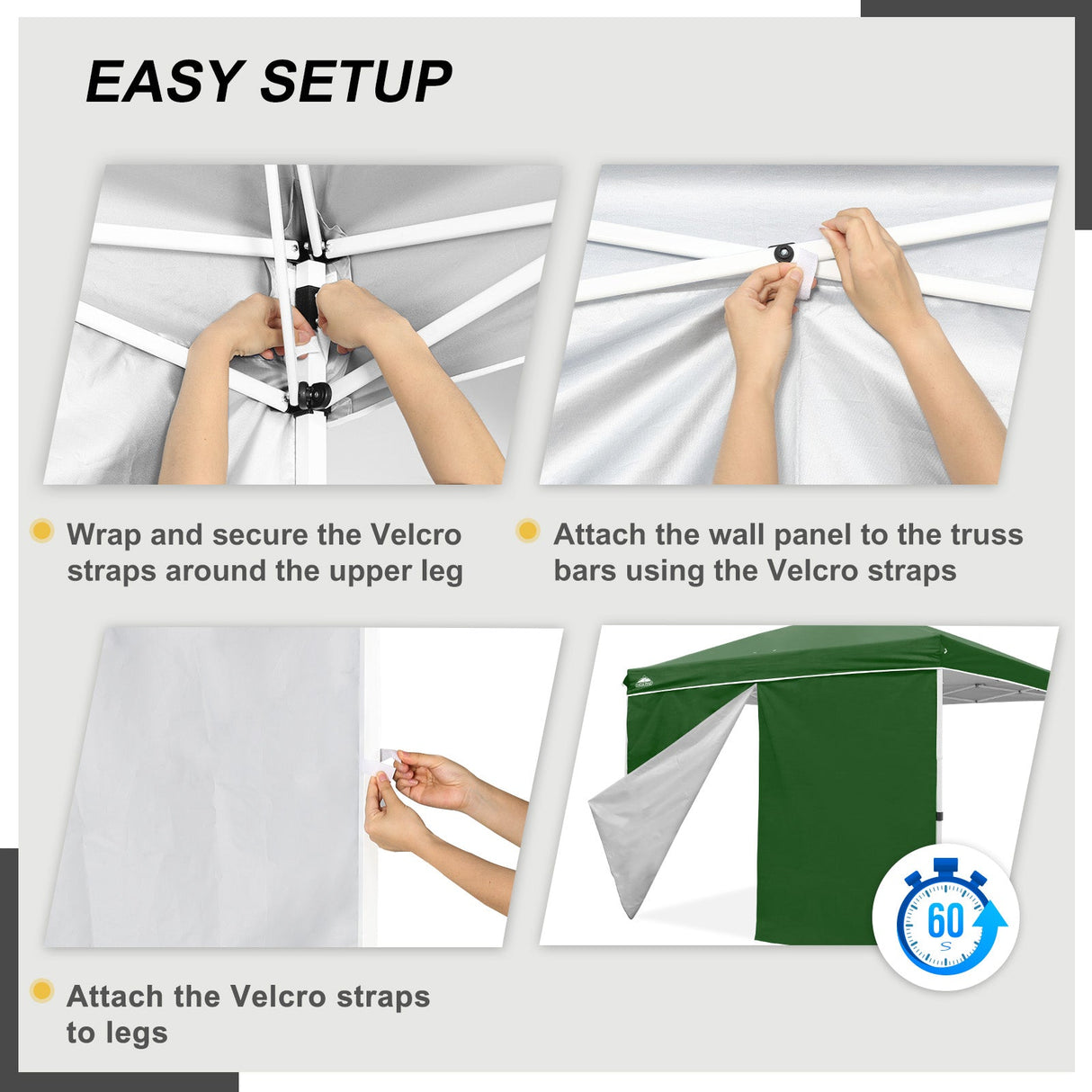 Entry Wall Panel with Zipper for 10x10 Straight Leg Canopy only, 1 Sidewall - Eagle Peak Custom Canopy Tent
