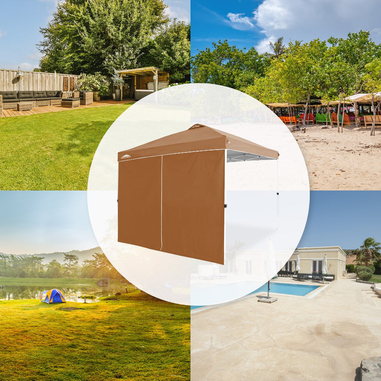 Entry Wall Panel with Zipper for 10x10 Straight Leg Canopy only, 1 Sidewall - Eagle Peak Custom Canopy Tent