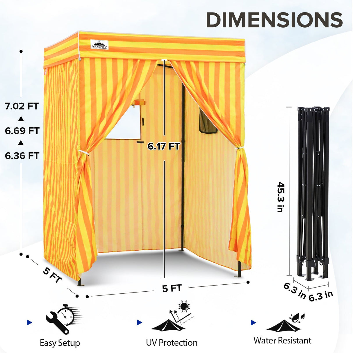 Flex Compact 5x5 Pop - up Canopy Changing Room - Eagle Peak Custom Canopy Tent