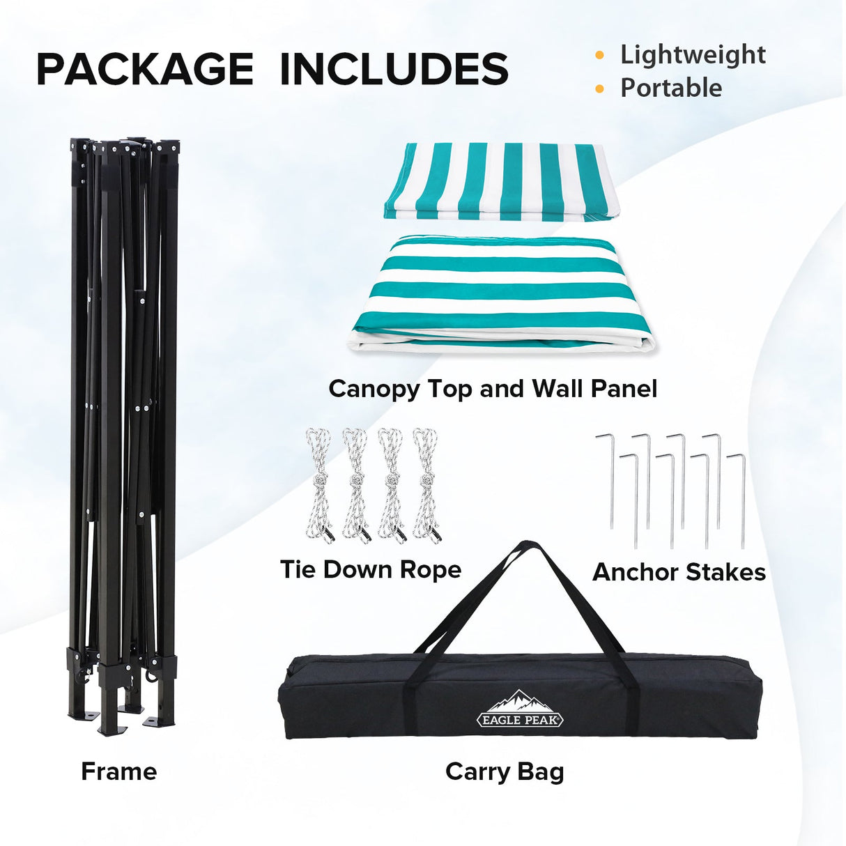 Flex Compact 5x5 Pop - up Canopy Changing Room - Eagle Peak Custom Canopy Tent