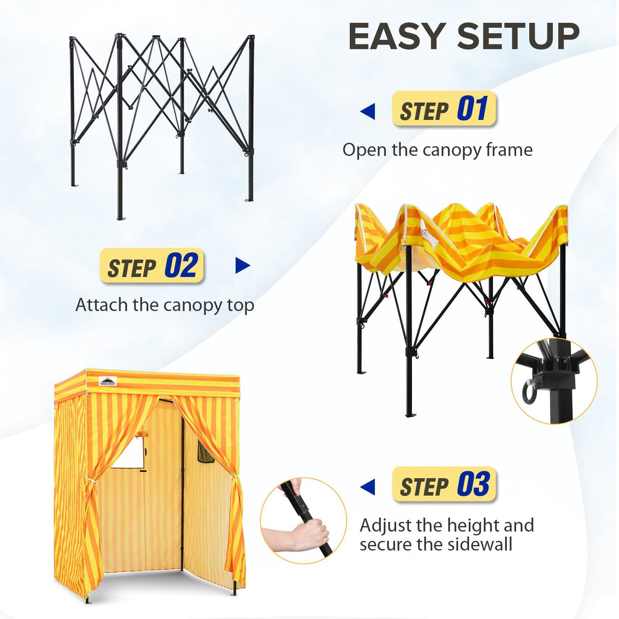 Flex Compact 5x5 Pop - up Canopy Changing Room - Eagle Peak Custom Canopy Tent