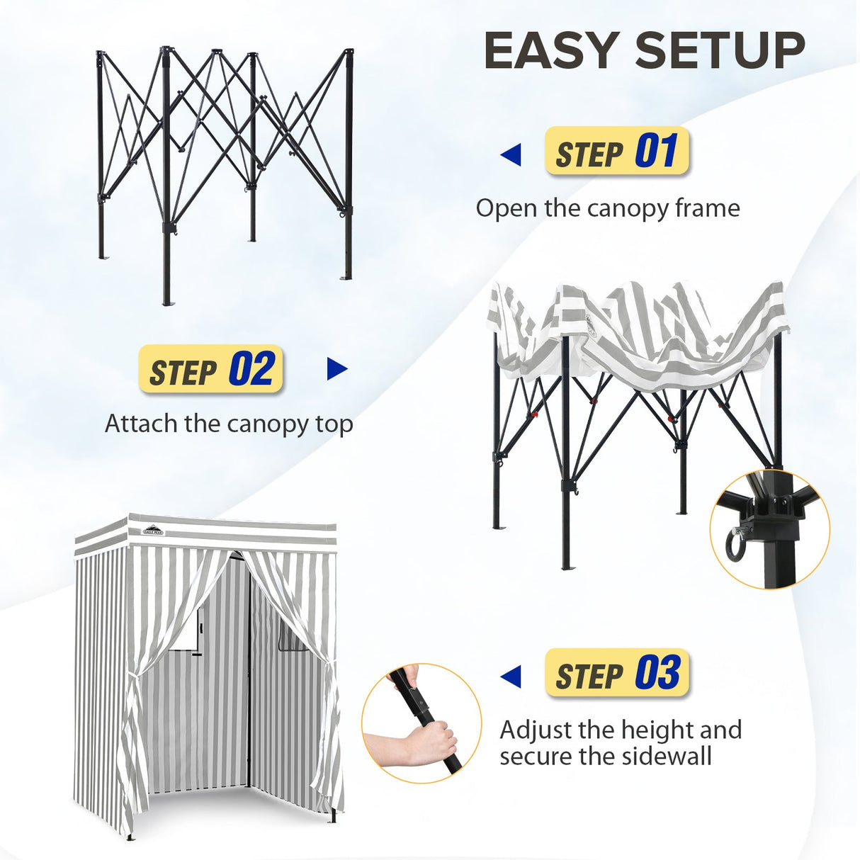 Flex Compact 5x5 Pop - up Canopy Changing Room - Eagle Peak Custom Canopy Tent