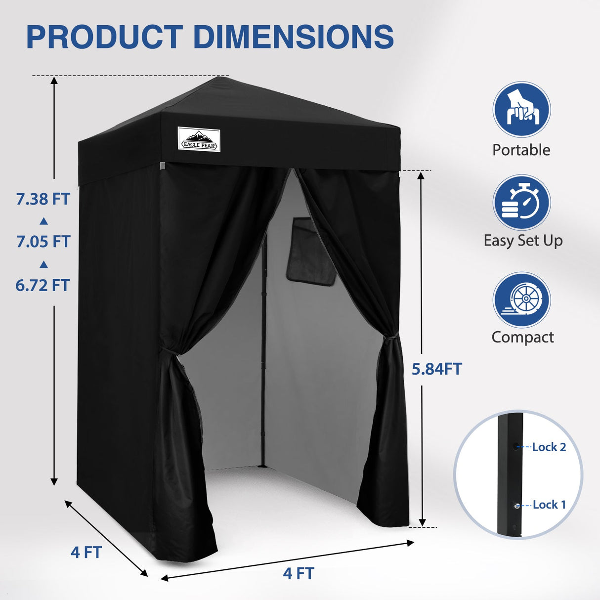 Flex Ultra Compact 4x4 Changing Room - Eagle Peak Custom Canopy Tent