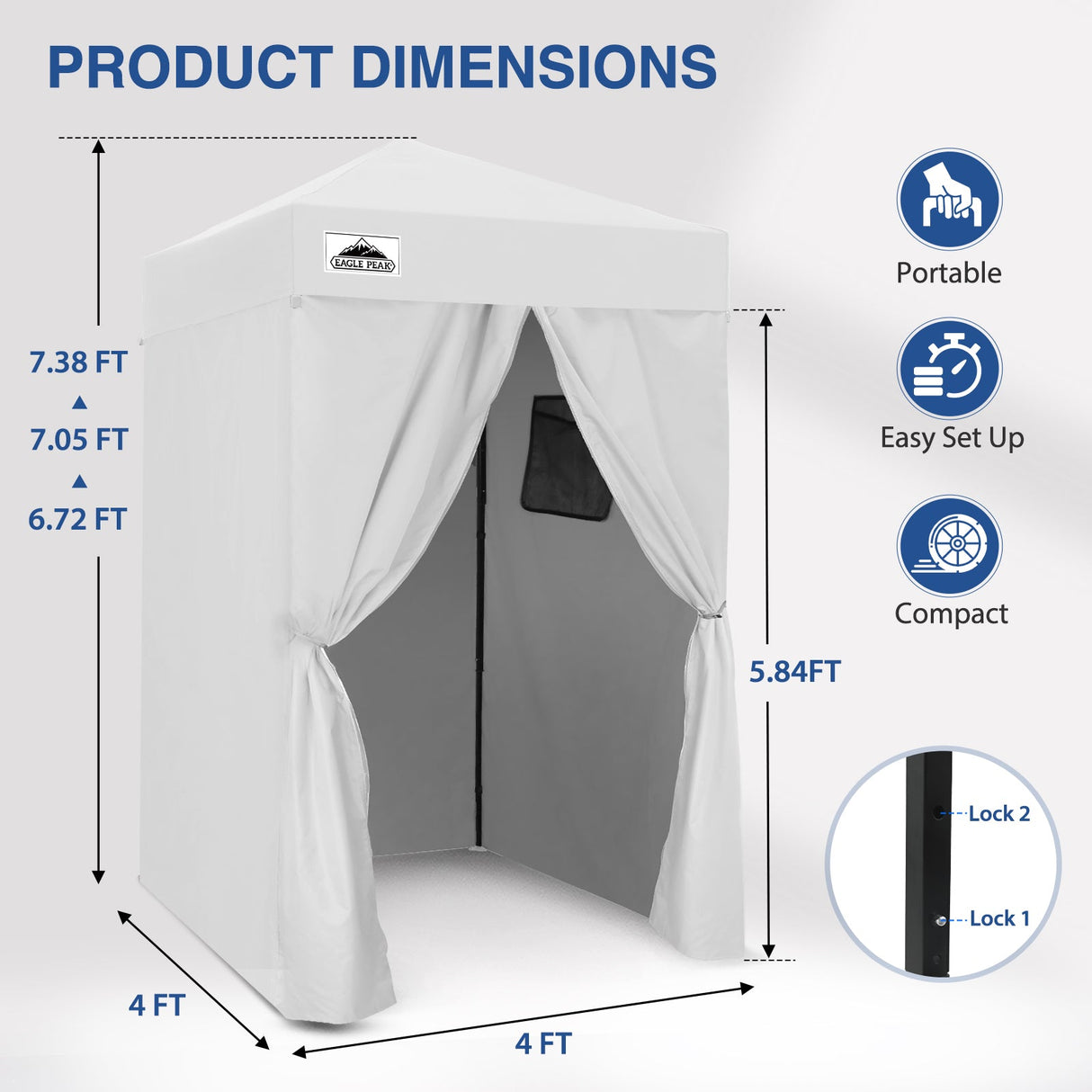 Flex Ultra Compact 4x4 Changing Room - Eagle Peak Custom Canopy Tent