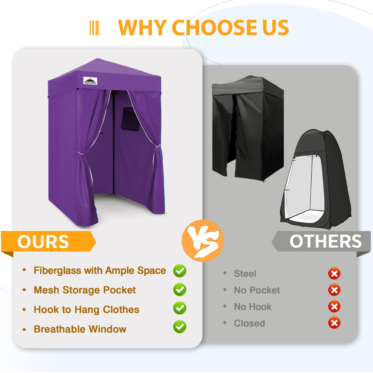 Flex Ultra Compact 4x4 Pop Up Changing Room Canopy - Eagle Peak Custom Canopy Tent