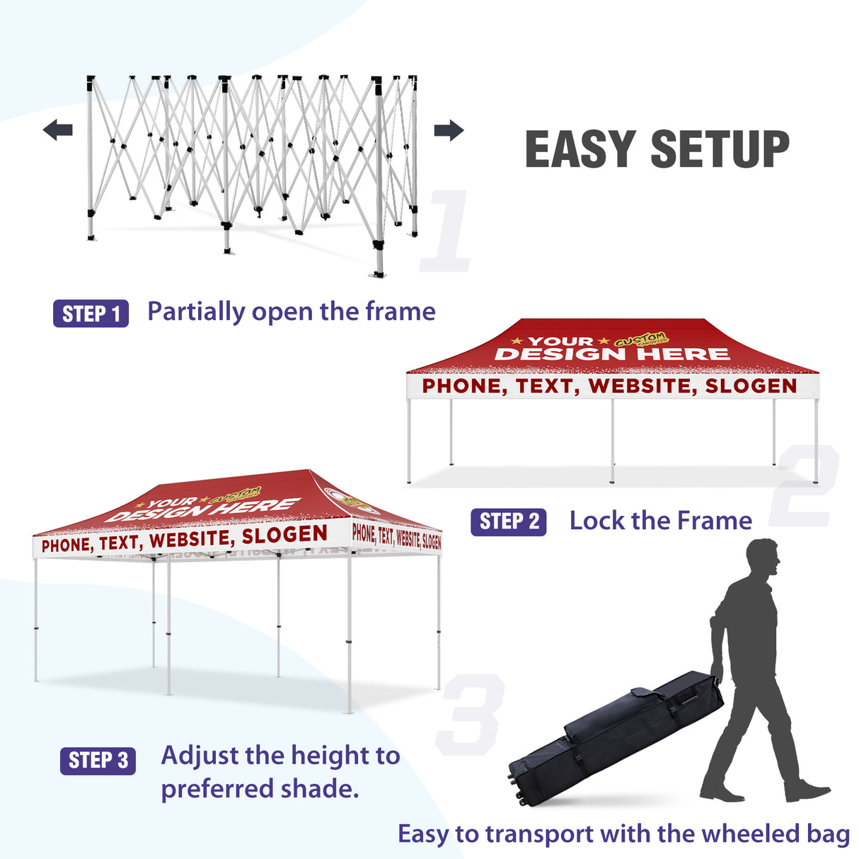 EAGLE PEAK 40mm Hex Leg Aluminum Commercial Custom Canopy Tent 10x20 - CLICK TO CONFIGURE - Package Prices Start at $1399.00