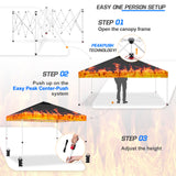 Eagle Peak SHADE GRAPHiX Easy Setup 10x10 Pop Up Canopy Tent with Digital Printed Flame Top
