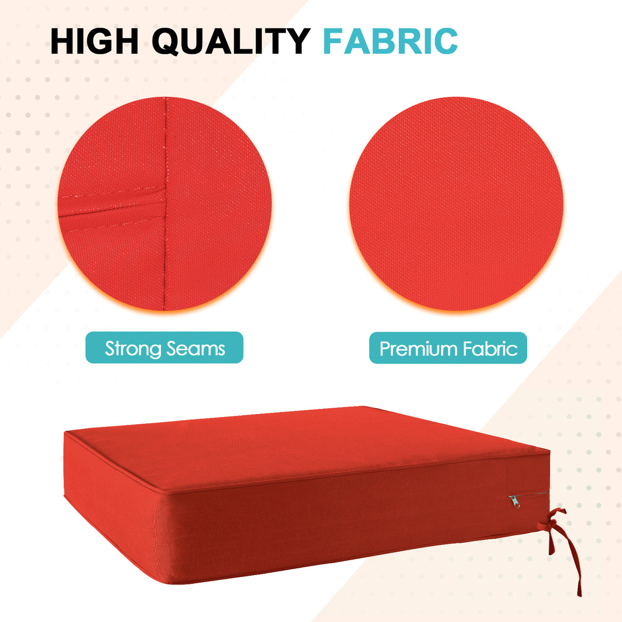 Outdoor Deep Seat Patio Seat Cushion Set, 25x25x5 inch, 2-Piece Back Chair Cushion