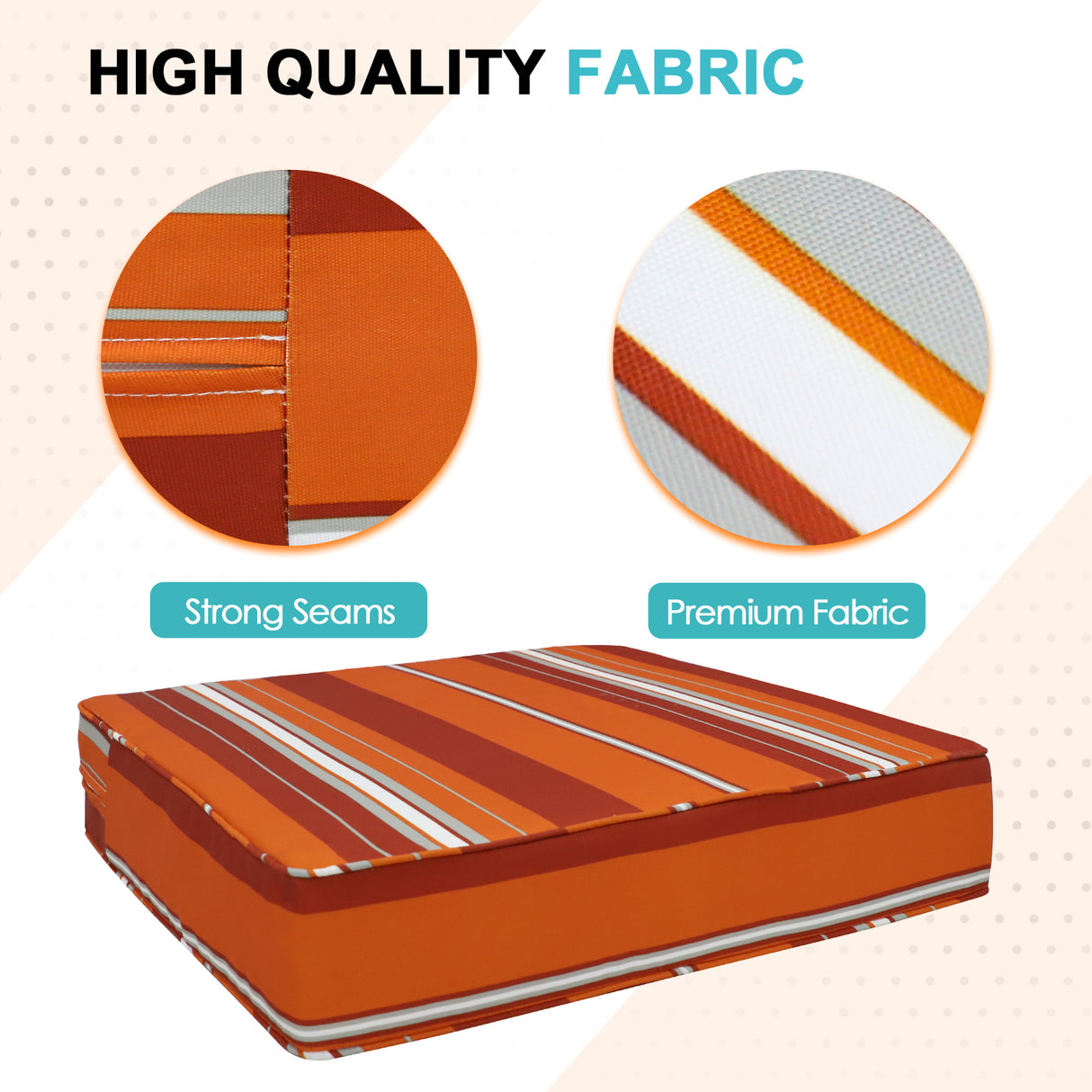 Outdoor Deep Seat Patio Seat Cushion Set, 25x25x5 inch, 2-Piece Back Chair Cushion