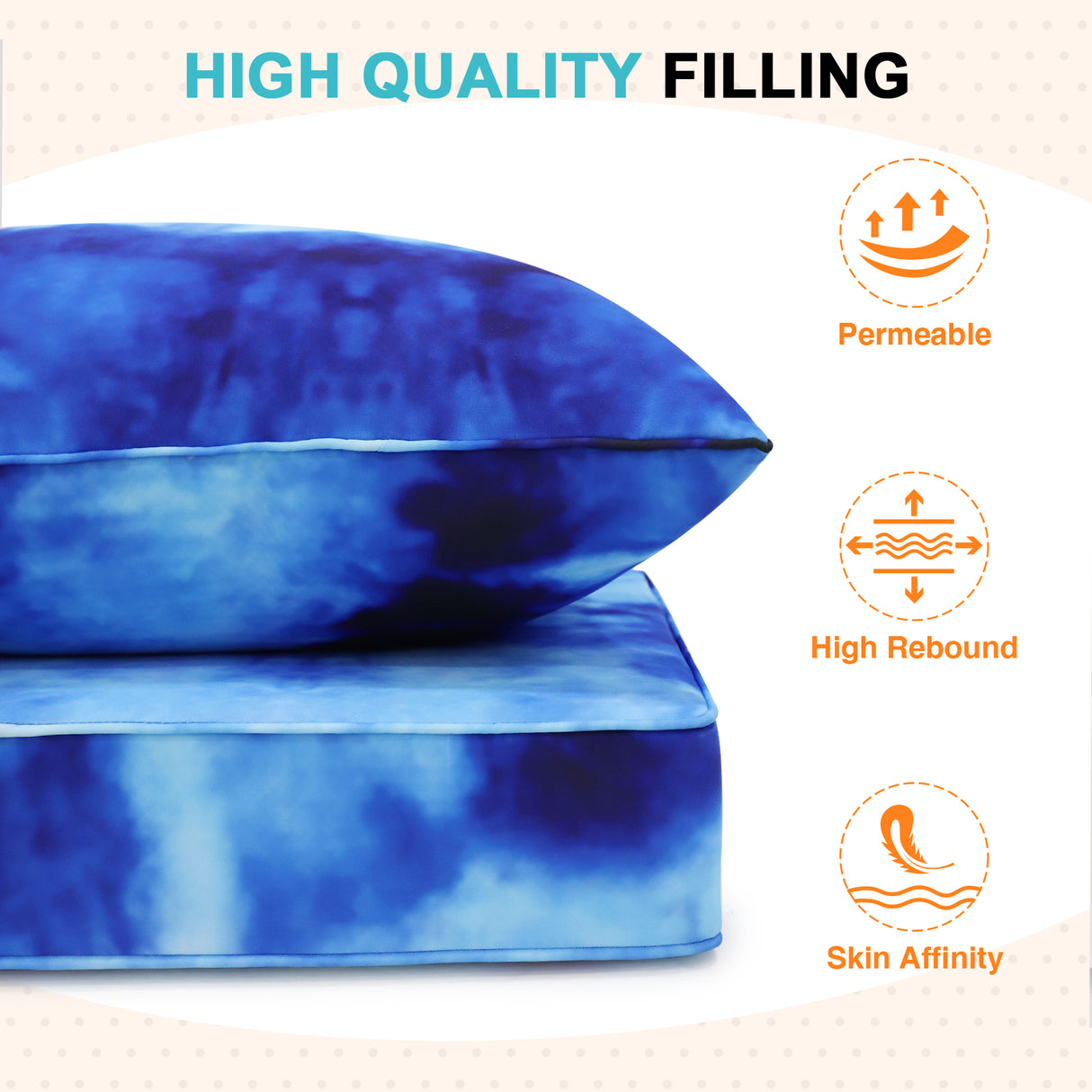 Outdoor Deep Seat Patio Seat Cushion Set, 25x25x5 inch, 2-Piece Back Chair Cushion