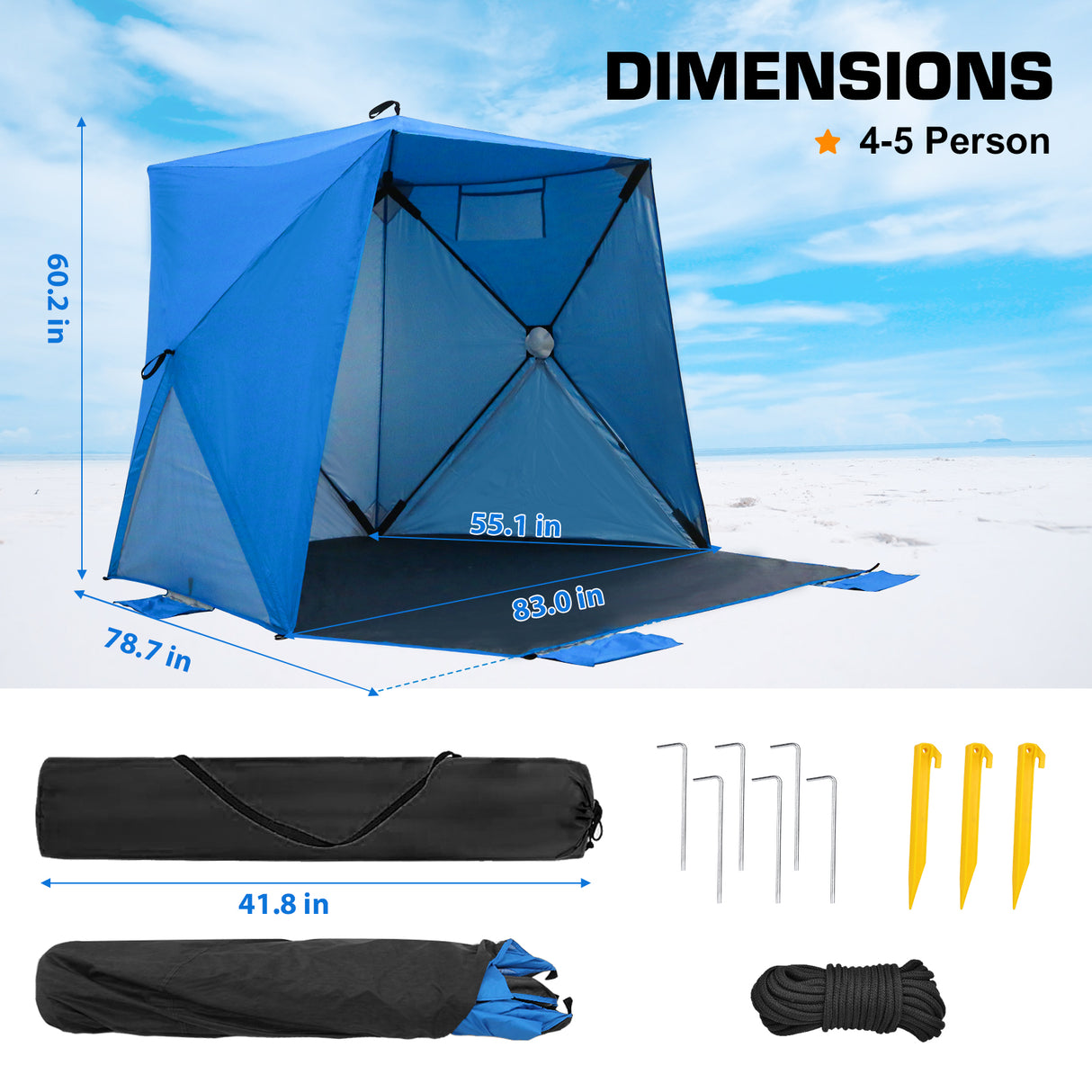 EAGLE PEAK Pop Up Beach Tent, Portable Sun Shelter