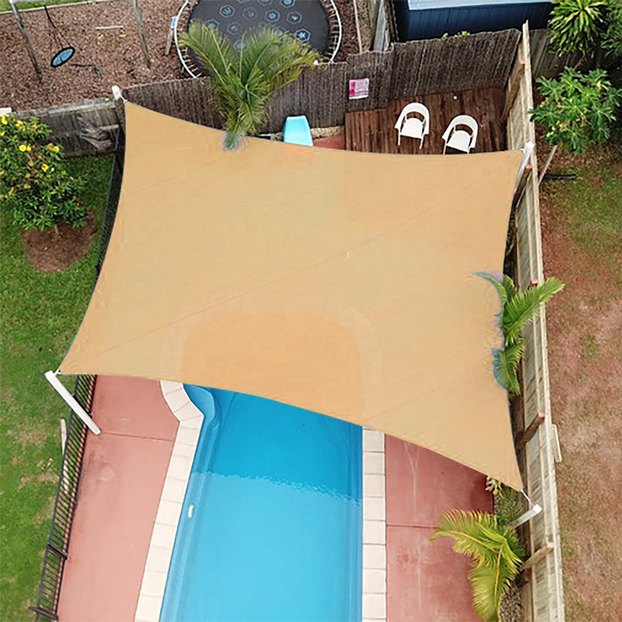 EAGLE PEAK Sun Shade Sail Rectangle Canopy 8x12 UV Block Awning for Outdoor Patio Lawn Garden Backyard Deck