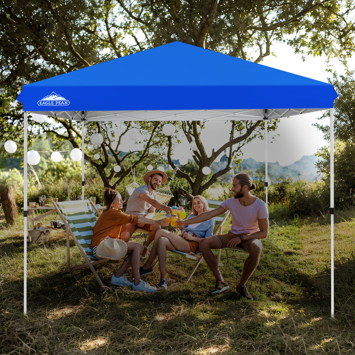 10x10 Outdoor Pop up Straight Leg Canopy with Wheeled Carry Bag