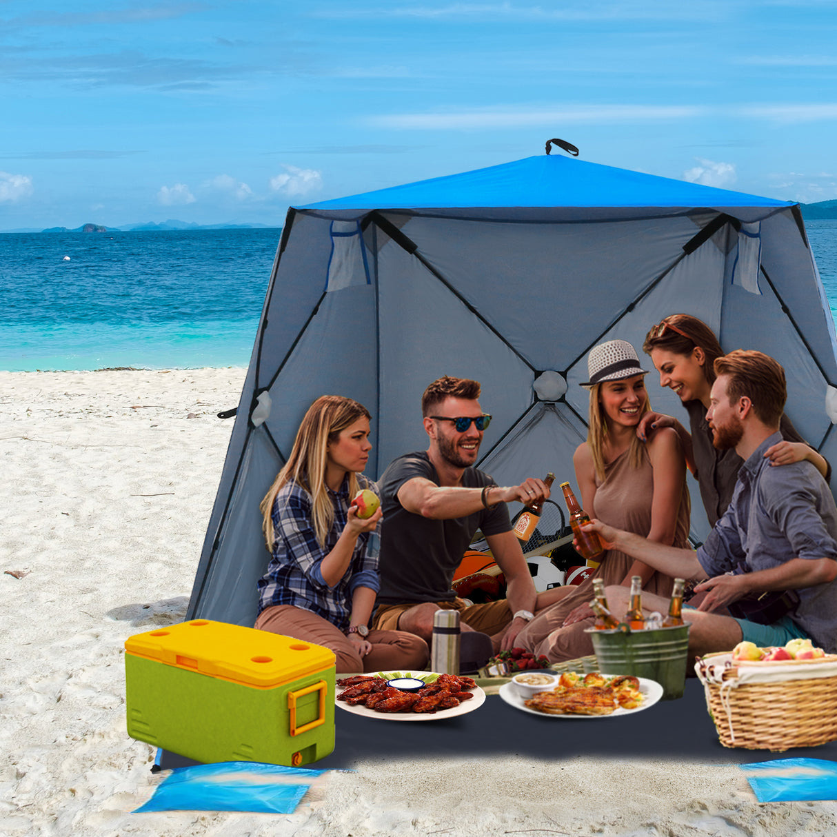 EAGLE PEAK Pop Up Beach Tent, Portable Sun Shelter
