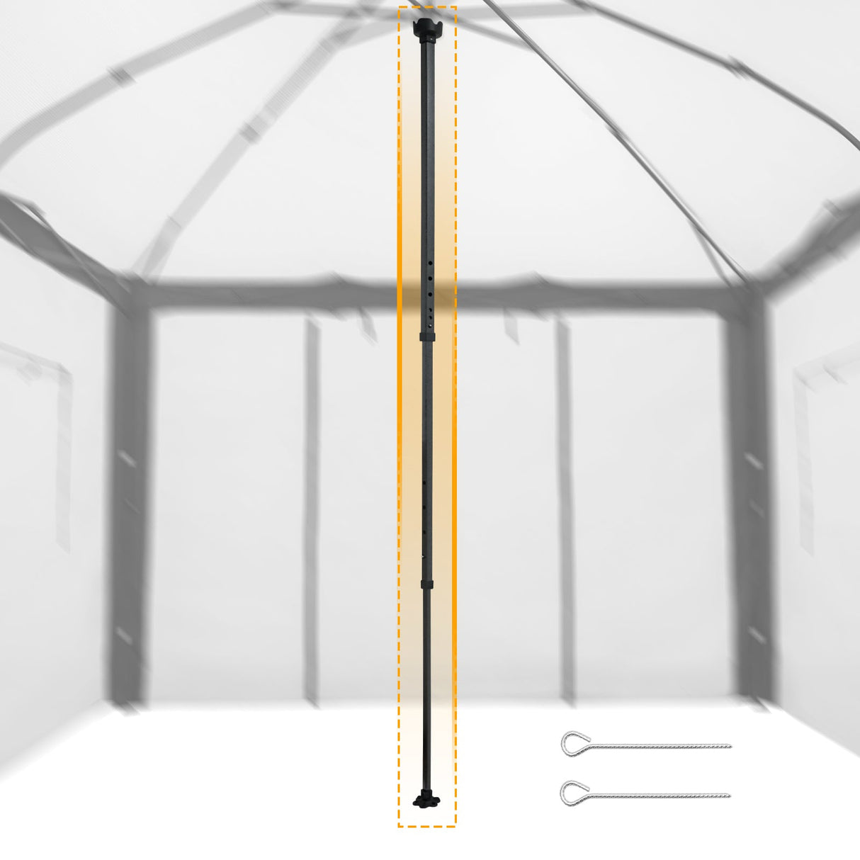 Greenhouse Center Support Pole with Ground Stakes - Eagle Peak Custom Canopy Tent