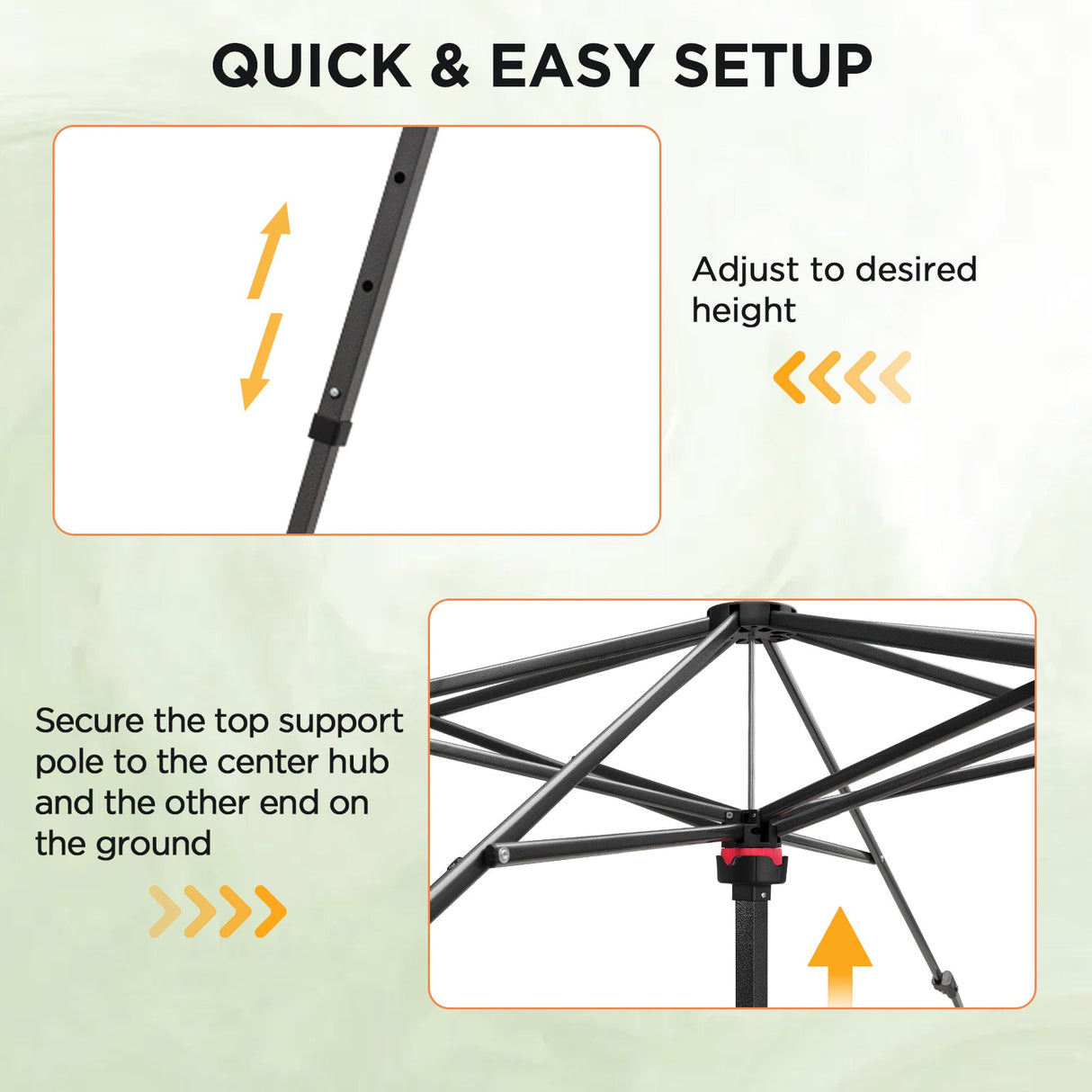 Greenhouse Center Support Pole with Ground Stakes - Eagle Peak Custom Canopy Tent