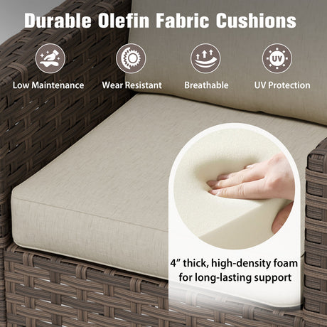 Harbor Haven 3 PCS Wicker Patio Bistro Set, Outdoor Swivel Rocking Chairs &Side Table - Eagle Peak Custom Canopy Tent