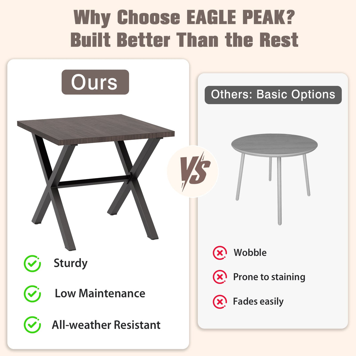 Harbor Haven Outdoor Side Table - Eagle Peak Custom Canopy Tent