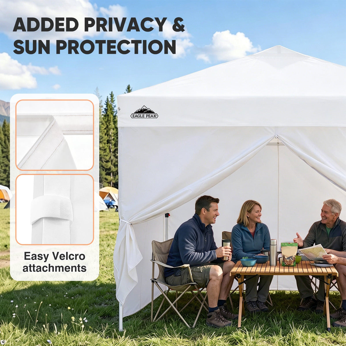 Heavy Duty 10x10 Pop Up Canopy Tent, 4 Canopy Sidewalls - Eagle Peak®