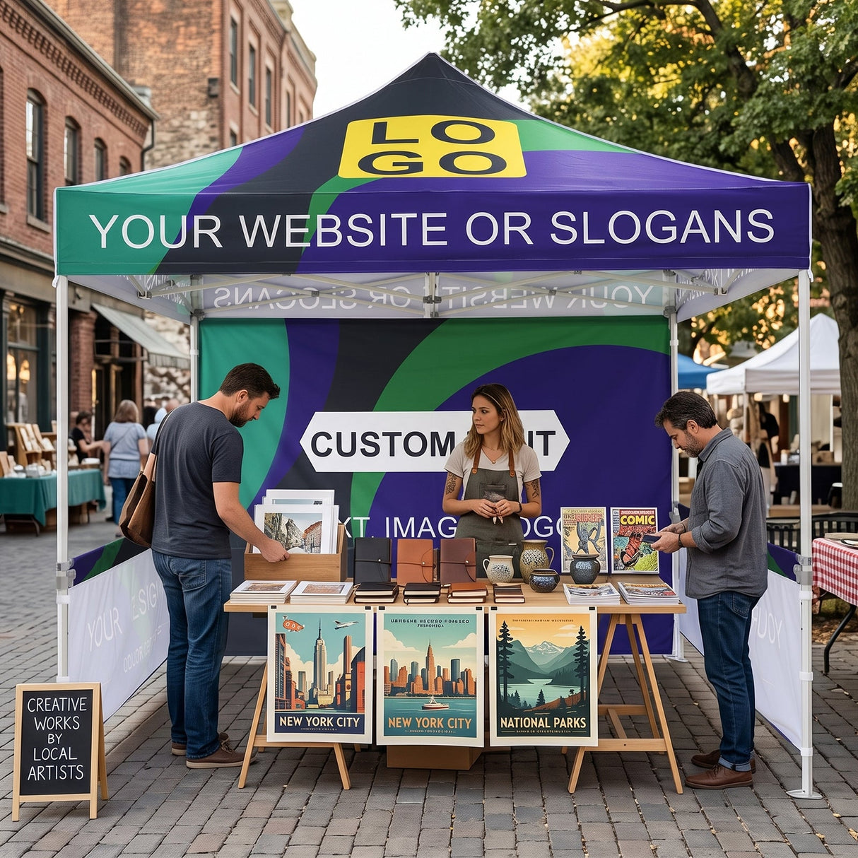 Heavy-Duty Canopy Tent with Your Logo and Custom Design 10x10 ft, CLICK TO CONFIGURE - Package Prices Start at $579.99 - Eagle Peak®