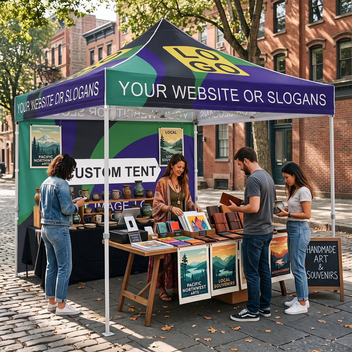 Heavy-Duty Canopy Tent with Your Logo and Custom Design 10x10 ft, CLICK TO CONFIGURE - Package Prices Start at $579.99 - Eagle Peak®
