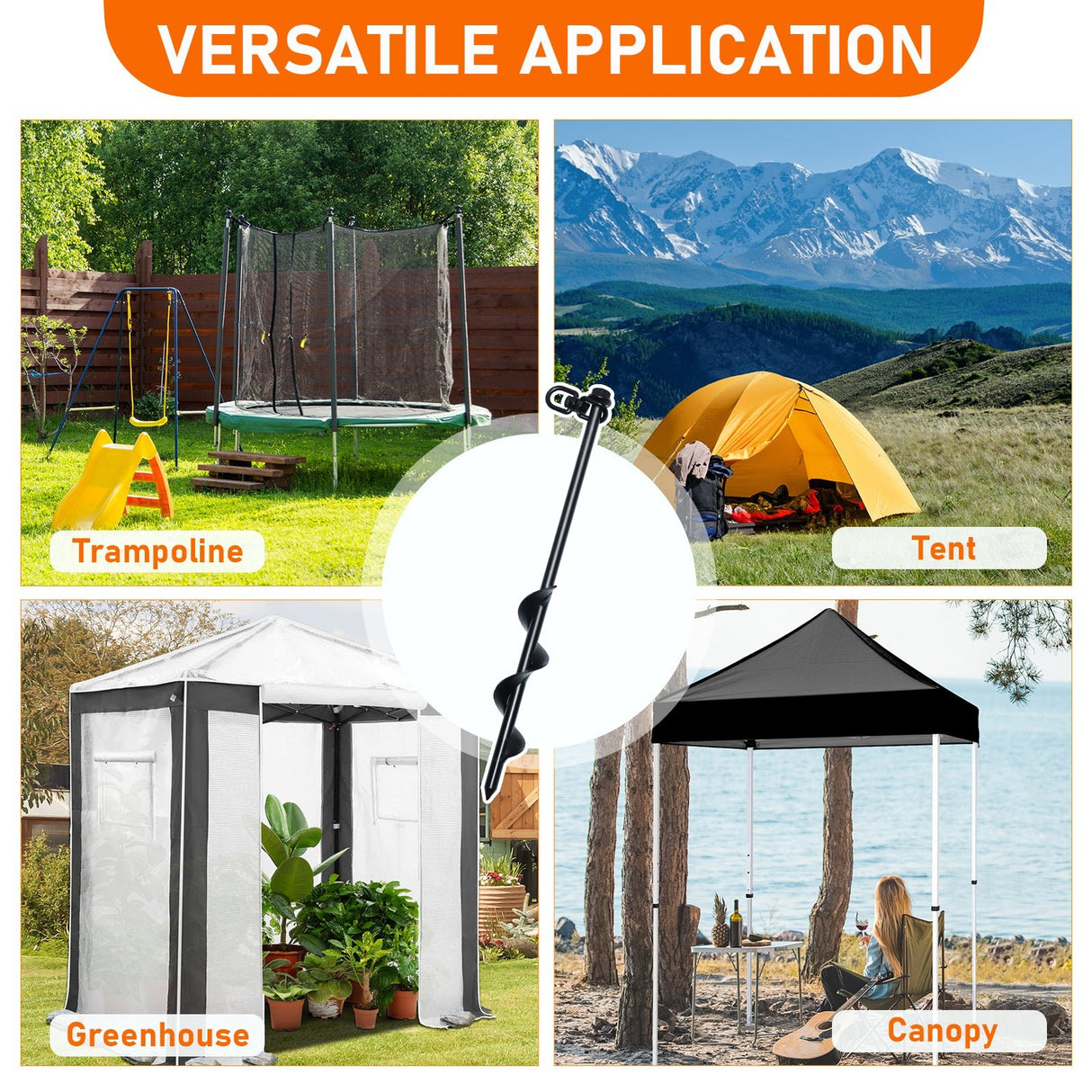 Heavy Duty Ground Anchor Kit(Set of 4) - Eagle Peak Custom Canopy Tent