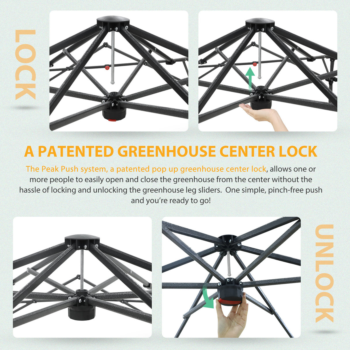 6.6x6.6 ft/ 8.5x8.5 ft Hexagon Pop up Greenhouse