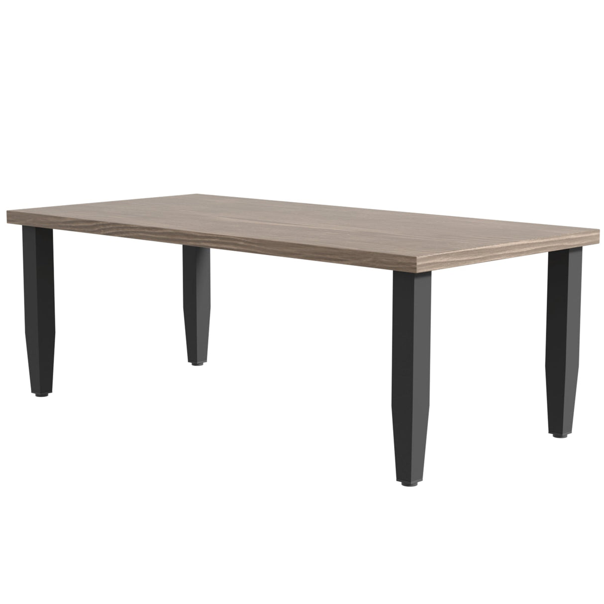 Modern Wicker Outdoor Modern Rectangle Small Patio Table, Wood Grain Top - Eagle Peak®