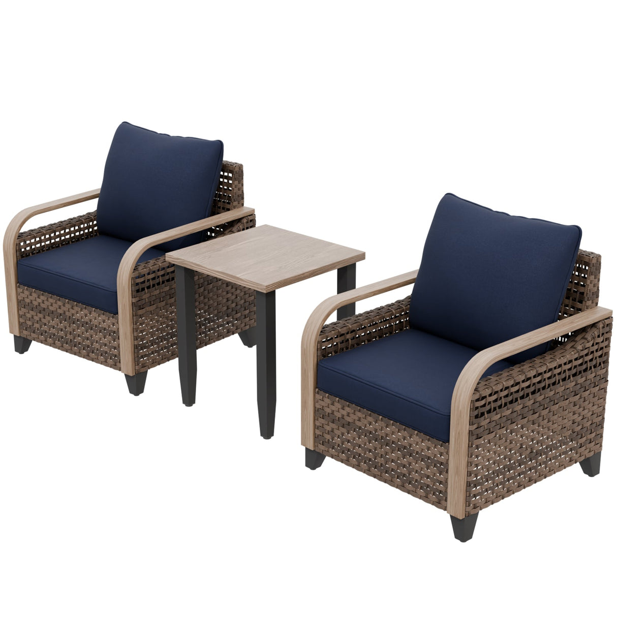 Modern Wicker Outdoor Table and Chairs Set of 3 - Eagle Peak Custom Canopy Tent